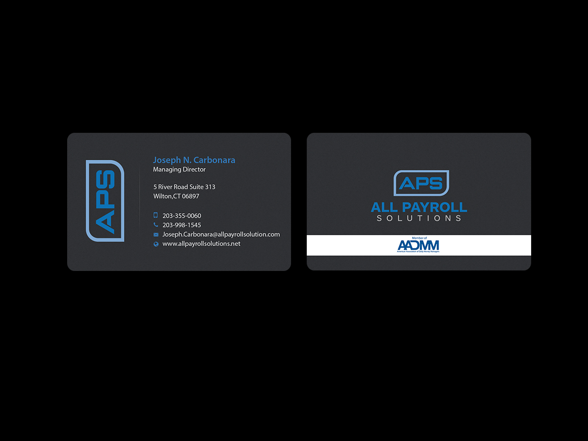 Business Card Design by Creations Box 2015 for All Payroll Solutions LLC | Design #14249100