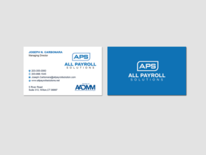 Visitenkarten-Design von Creations Box 2015 für All Payroll Solutions LLC | Design: #14265294