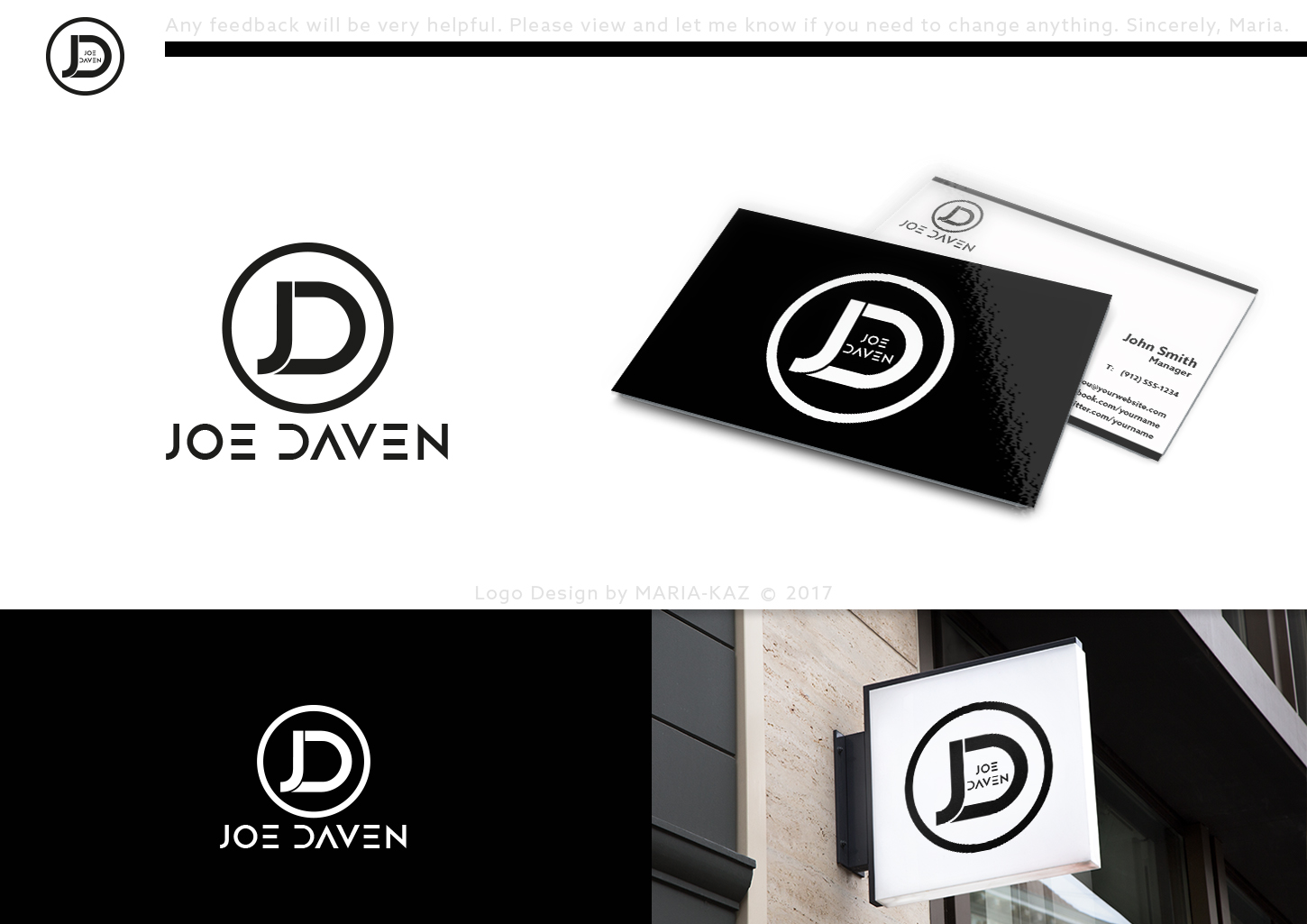 Logo Design by maria-kaz for JOE DAVEN | Design #14297741
