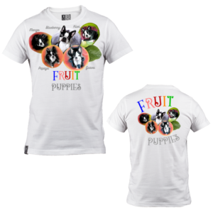 Fun Design for Family of Five Boston Terriers Dogs Named after Fruit  