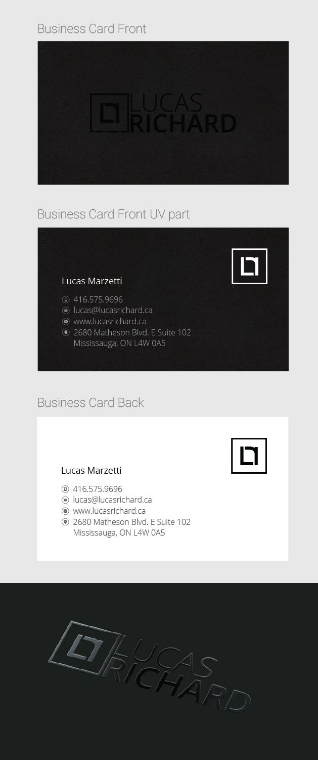 Business Card Design by artexalt for Lucas Richard Design | Design #14193108