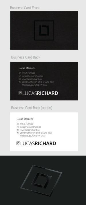 Diseño de Tarjeta de Presentación por artexalt para Lucas Richard Design | Diseño: #14193361