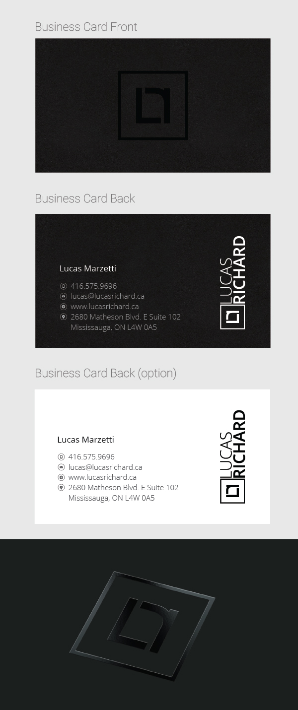 Business Card Design by artexalt for Lucas Richard Design | Design #14193374