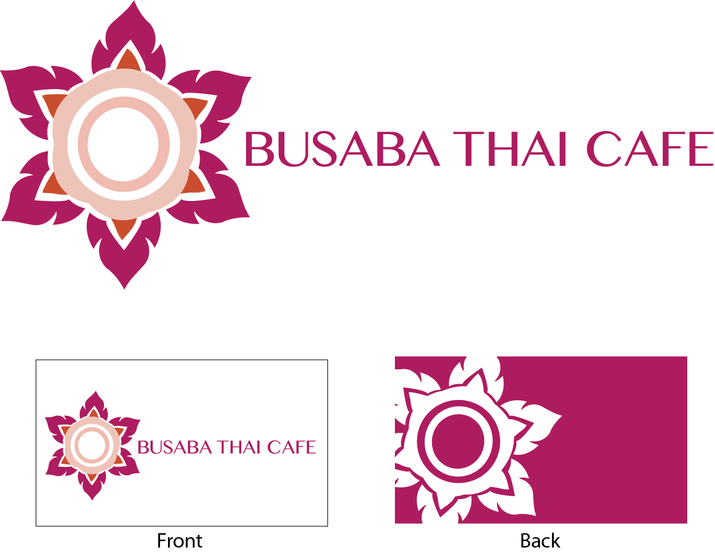 Logo and Business Card Design by BeckyBorg for Busaba Thai Cafe | Design #14221446