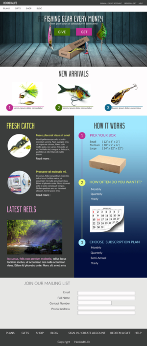 Creative Desing -Fishing E-com subscription website | Web Design par Javelin Studio