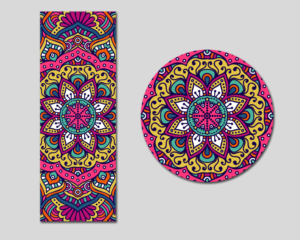 Abstract, Morrocan design for straight and round yoga mats