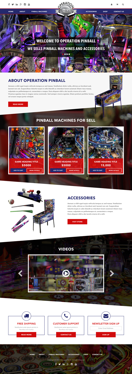 Web Design par pb pour Operation Pinball  | Design #14258137