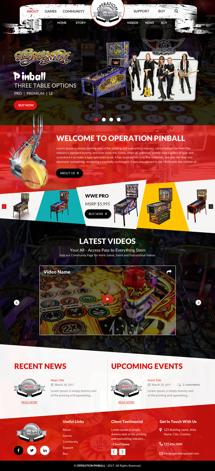 Web Design par rightway pour Operation Pinball  | Design #14255393