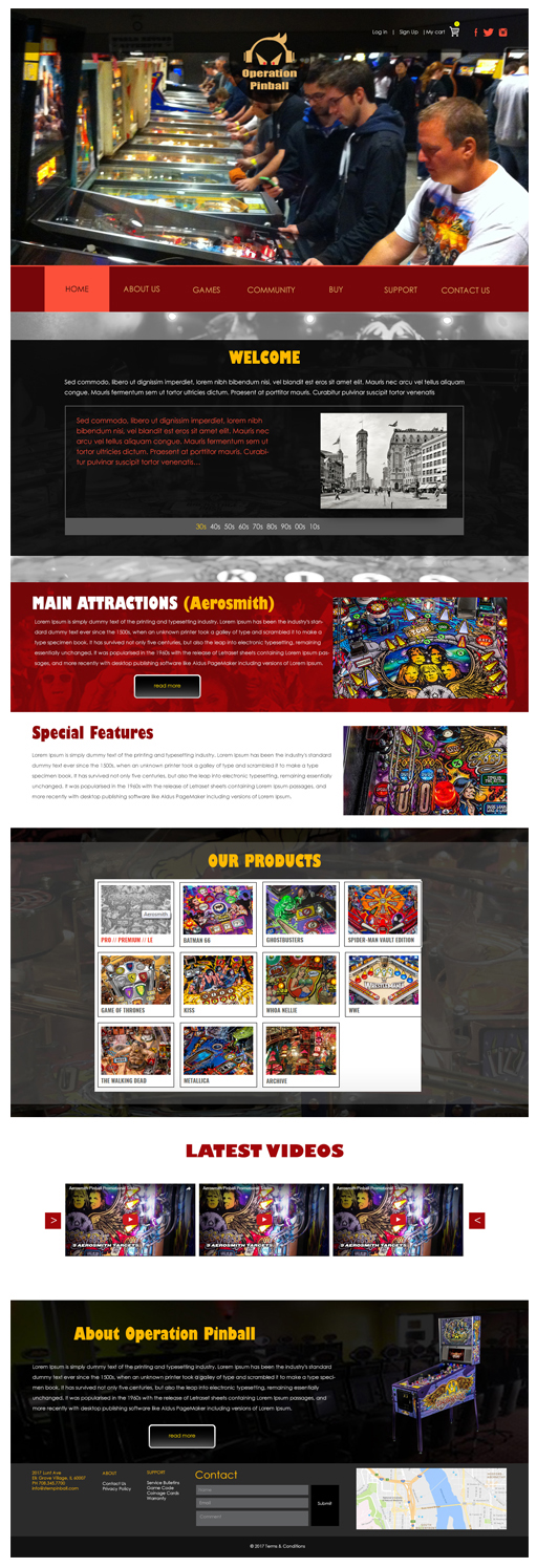 Web-Design von Spiders Arena LLC für Operation Pinball  | Design #14264391