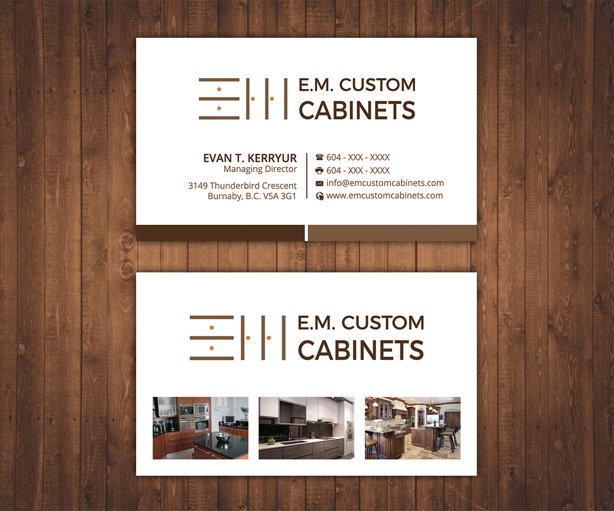 Business Card Design by Stylez Designz for E.M. Custom Cabinets Ltd. | Design #14343304