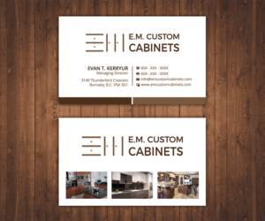 Business Card Design by Stylez Designz for E.M. Custom Cabinets Ltd. | Design: #14343304