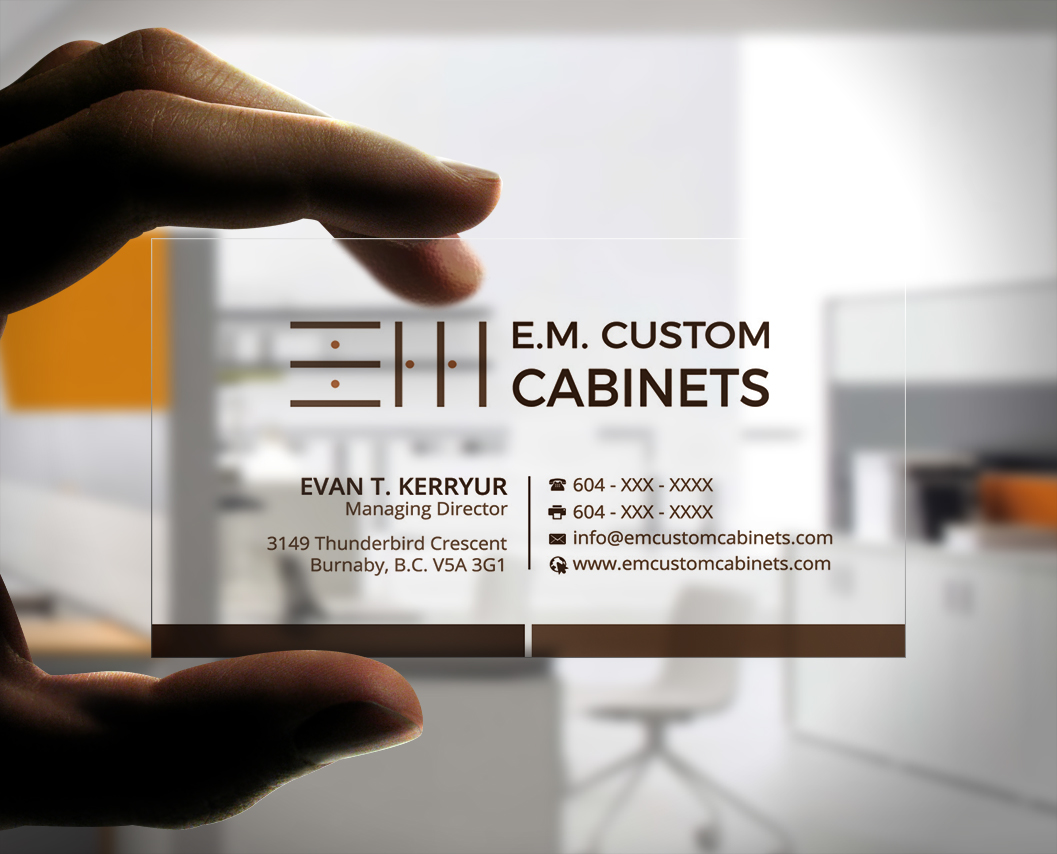 Business Card Design by Stylez Designz for E.M. Custom Cabinets Ltd. | Design #14343306