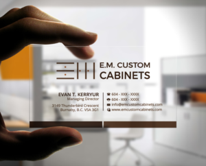 Business Card Design by Stylez Designz for E.M. Custom Cabinets Ltd. | Design: #14343306