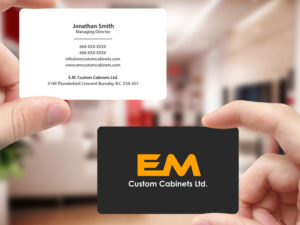 Design de Carte de Visite par Creations Box 2015 pour E.M. Custom Cabinets Ltd. | Design : #14235135