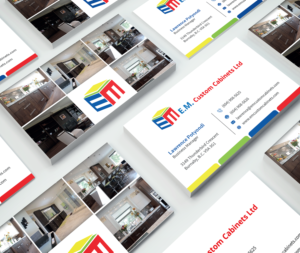 Business Card Design by Shabnum Khan for E.M. Custom Cabinets Ltd. | Design: #14355615