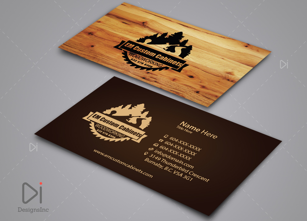 Business Card Design by Design Inc for E.M. Custom Cabinets Ltd. | Design #14314856