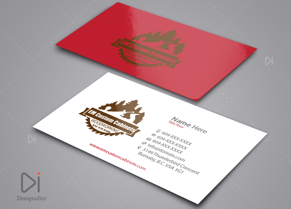 Business Card Design by Design Inc for E.M. Custom Cabinets Ltd. | Design #14314857