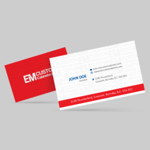Design de Carte de Visite par e-graphics pour E.M. Custom Cabinets Ltd. | Design : #14253956