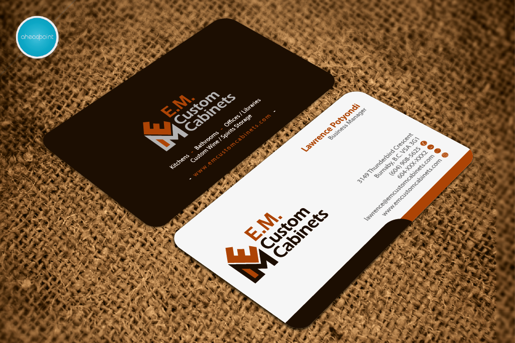 Diseño de Tarjeta de Presentación por aheadpoint para E.M. Custom Cabinets Ltd. | Diseño #14326607