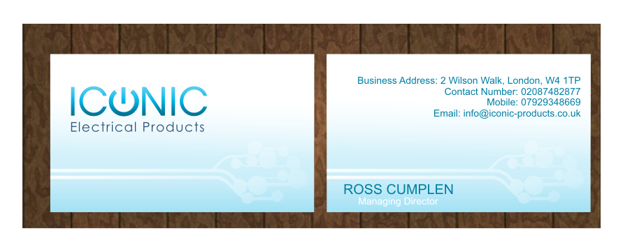 Business Card Design by zadaku for Iconic Electrical Products LTD | Design #34621