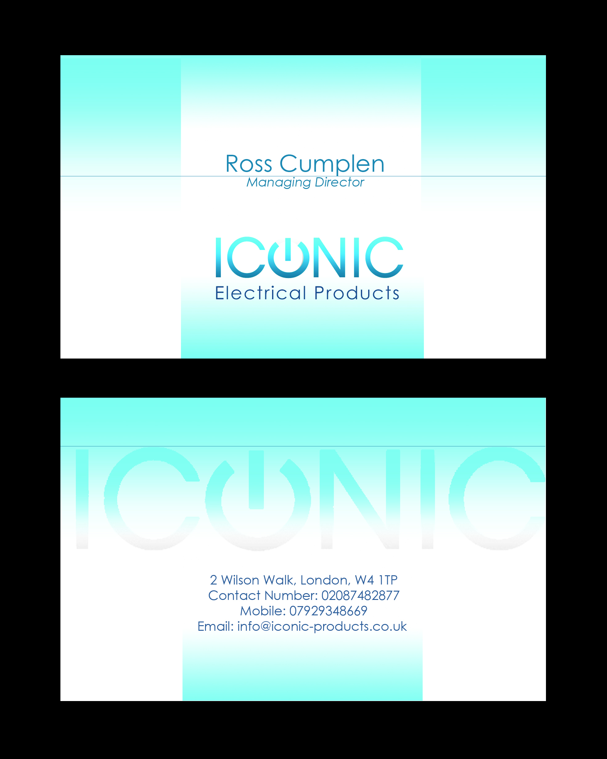 Business Card Design by GQ Design for Iconic Electrical Products LTD | Design #34937
