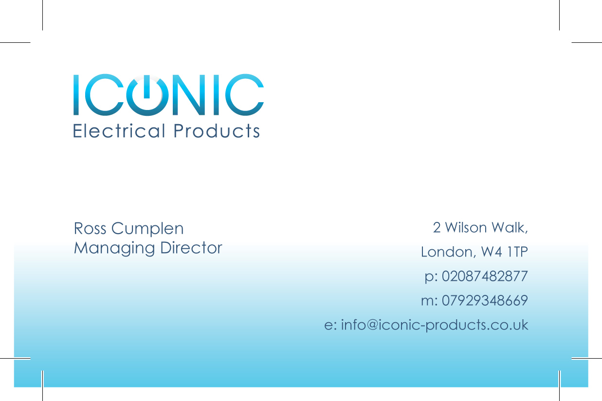 Visitenkarten-Design von Connie Hagel Design für Iconic Electrical Products LTD | Design #38539
