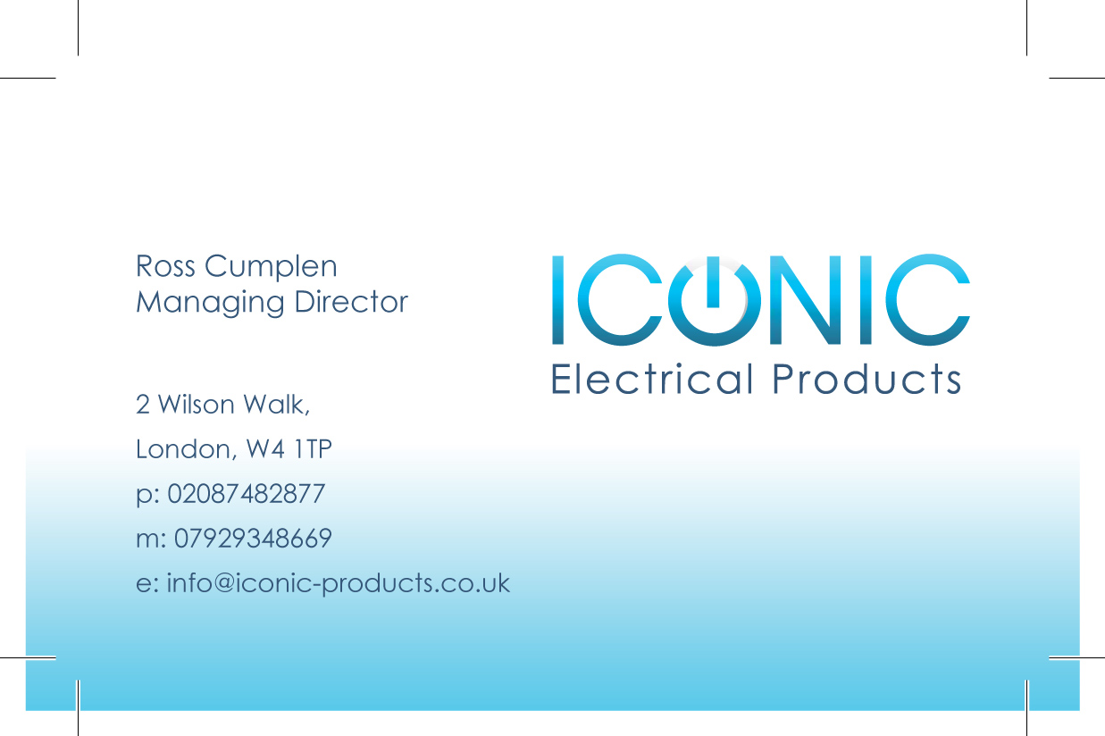 Visitenkarten-Design von Connie Hagel Design für Iconic Electrical Products LTD | Design #38541