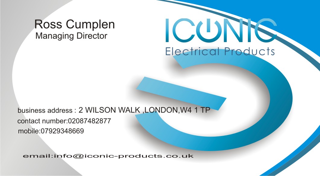 Business Card Design by bookie for Iconic Electrical Products LTD | Design #39760