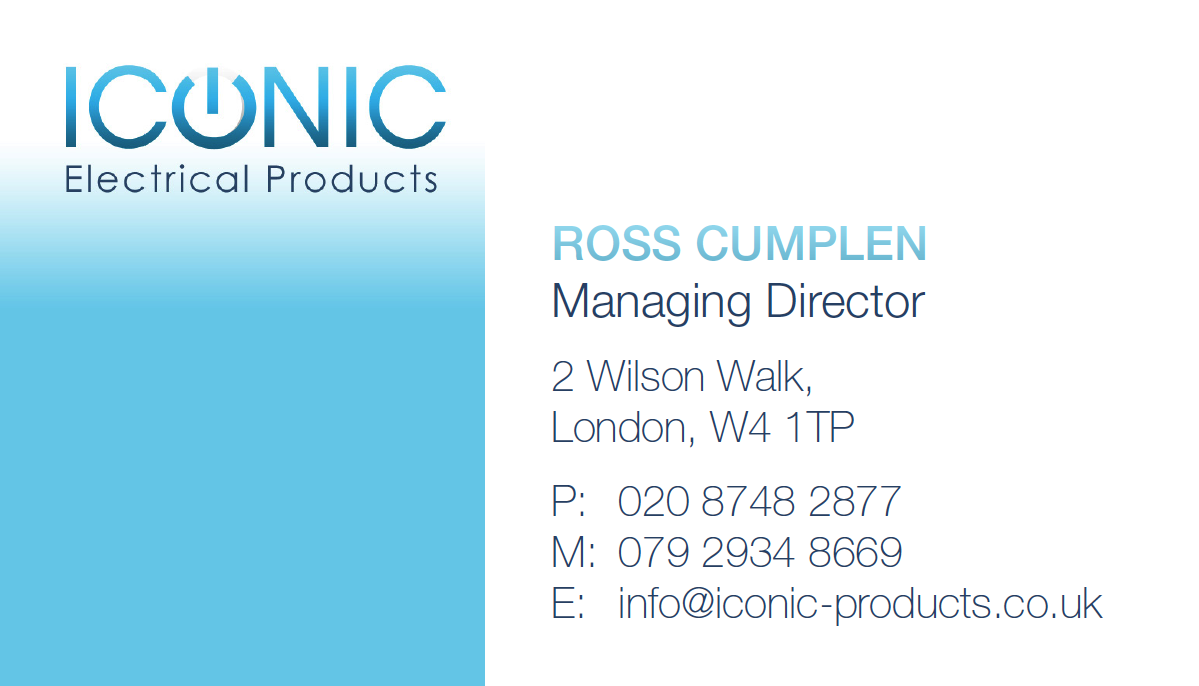 Diseño de Tarjeta de Presentación por Dean Berry para Iconic Electrical Products LTD | Diseño #34368