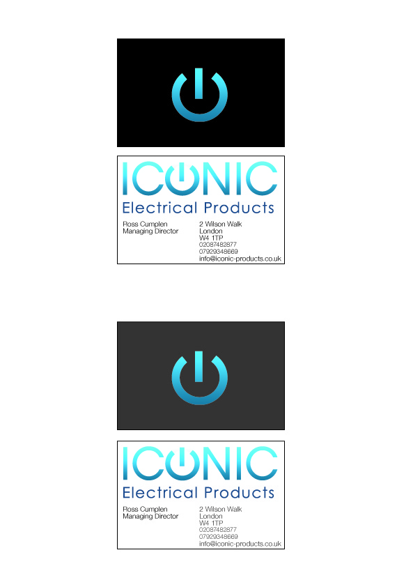 Business Card Design by The Thinkery for Iconic Electrical Products LTD | Design #34442