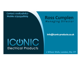 Business Card Design by bluberri for Iconic Electrical Products LTD | Design #37015