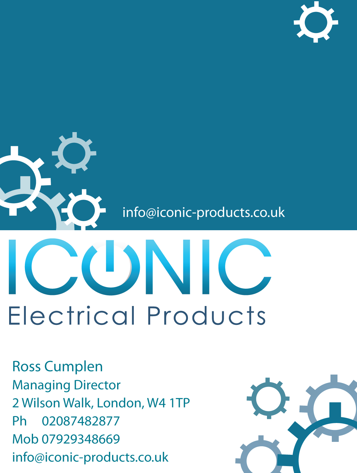 Business Card Design by Squelsh Designs for Iconic Electrical Products LTD | Design #34965