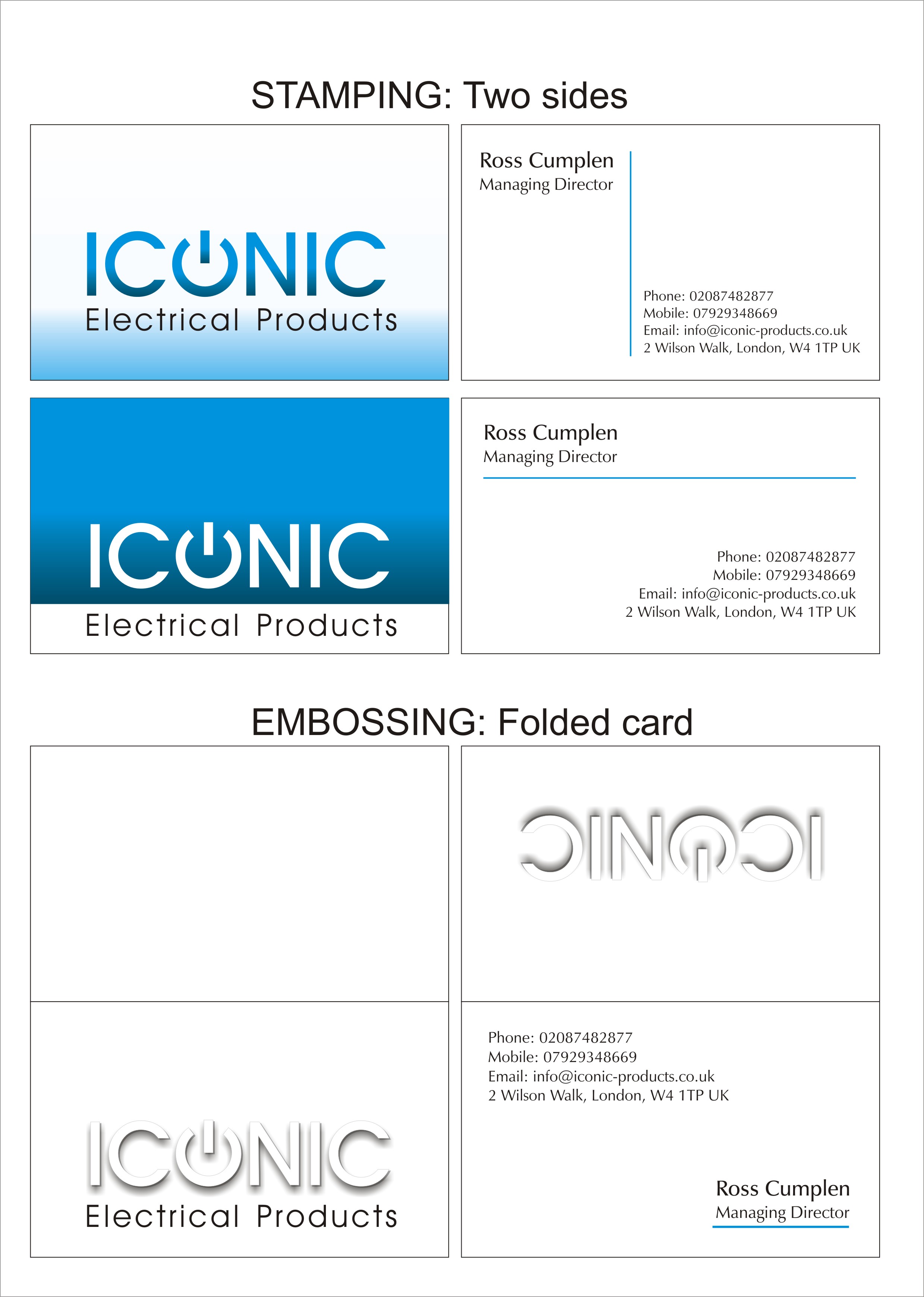 Diseño de Tarjeta de Presentación por Pedrink para Iconic Electrical Products LTD | Diseño #34387