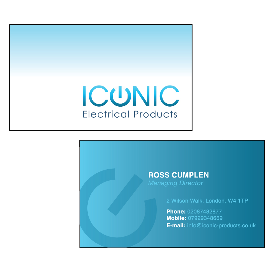 Business Card Design by Lilly Brennan for Iconic Electrical Products LTD | Design #34698