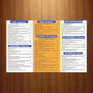 Menu Design by theblueart for Pazzo Pomodoro | Design: #14495811
