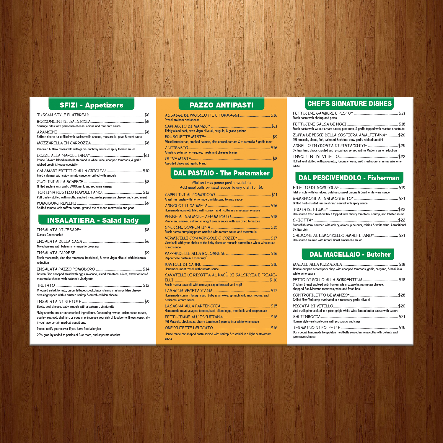 Menu Design by theblueart for Pazzo Pomodoro | Design #14621864