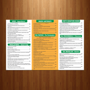 Menu Design by theblueart for Pazzo Pomodoro | Design: #14621864