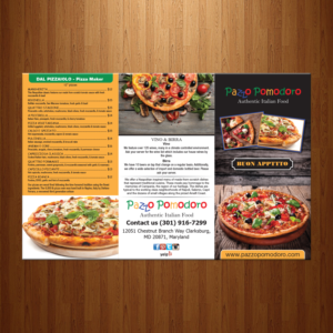 Menu Design by theblueart for Pazzo Pomodoro | Design: #14621913