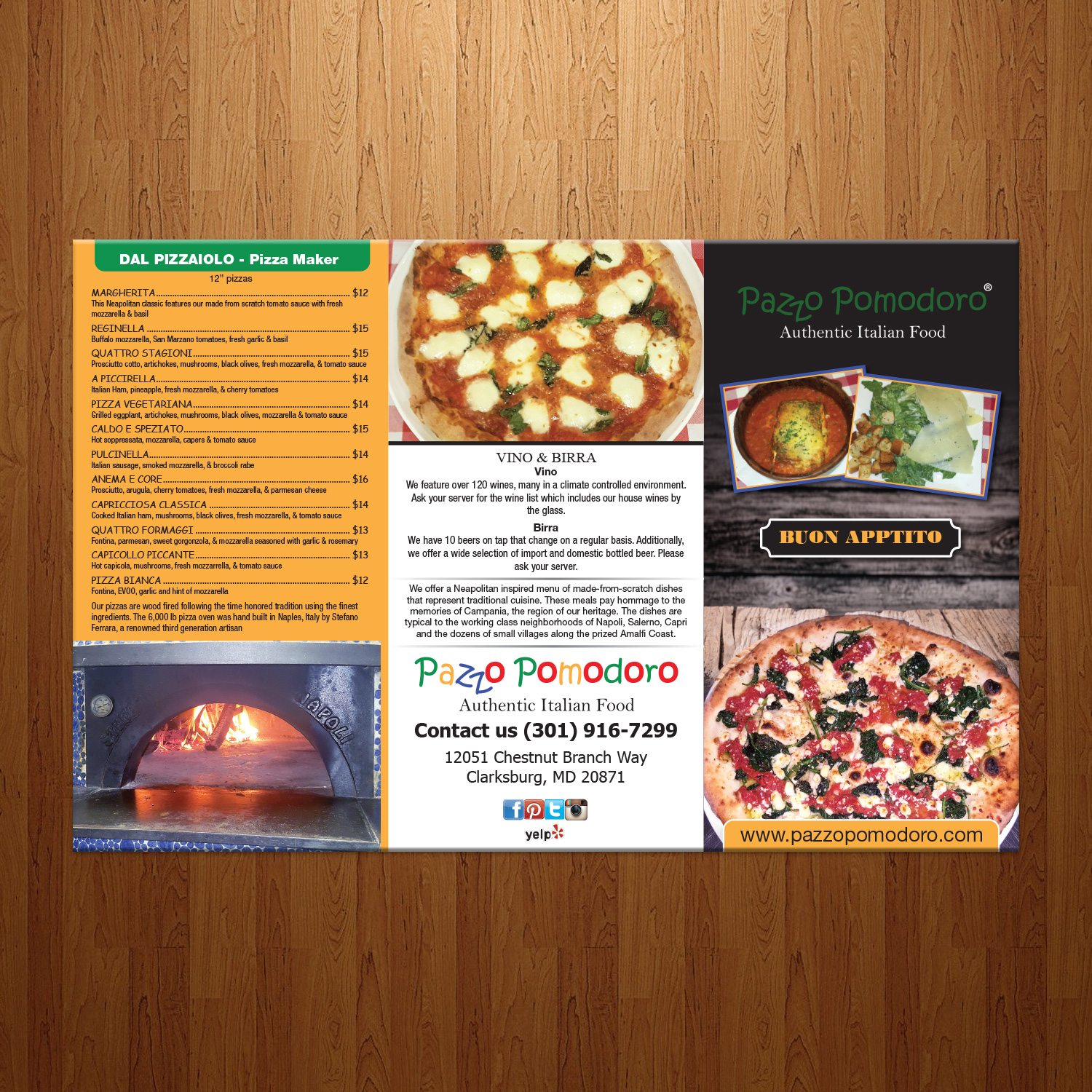 Menu Design by theblueart for Pazzo Pomodoro | Design #14992289