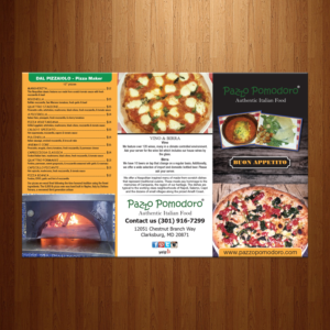 Menu Design by theblueart for Pazzo Pomodoro | Design: #15022122