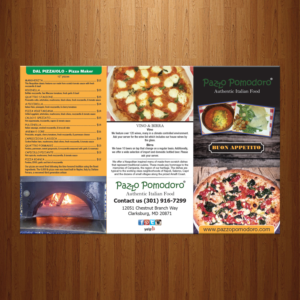 Menu Design by theblueart for Pazzo Pomodoro | Design: #15025069
