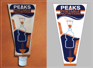 Peaks Portable Nutrition Funnel Pouch & Cap Pouch | Packaging Design by RGraphic