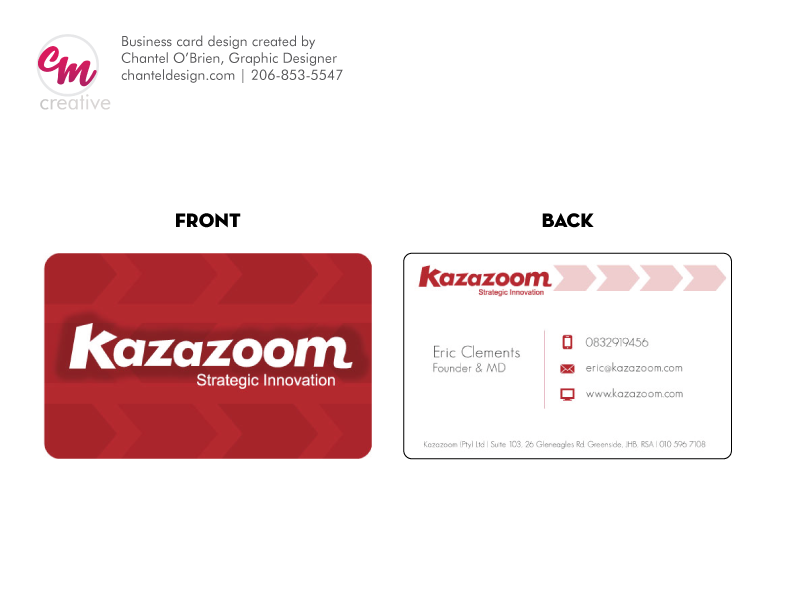 Business Card Design by Chantel O'Brien for this project | Design #2513521