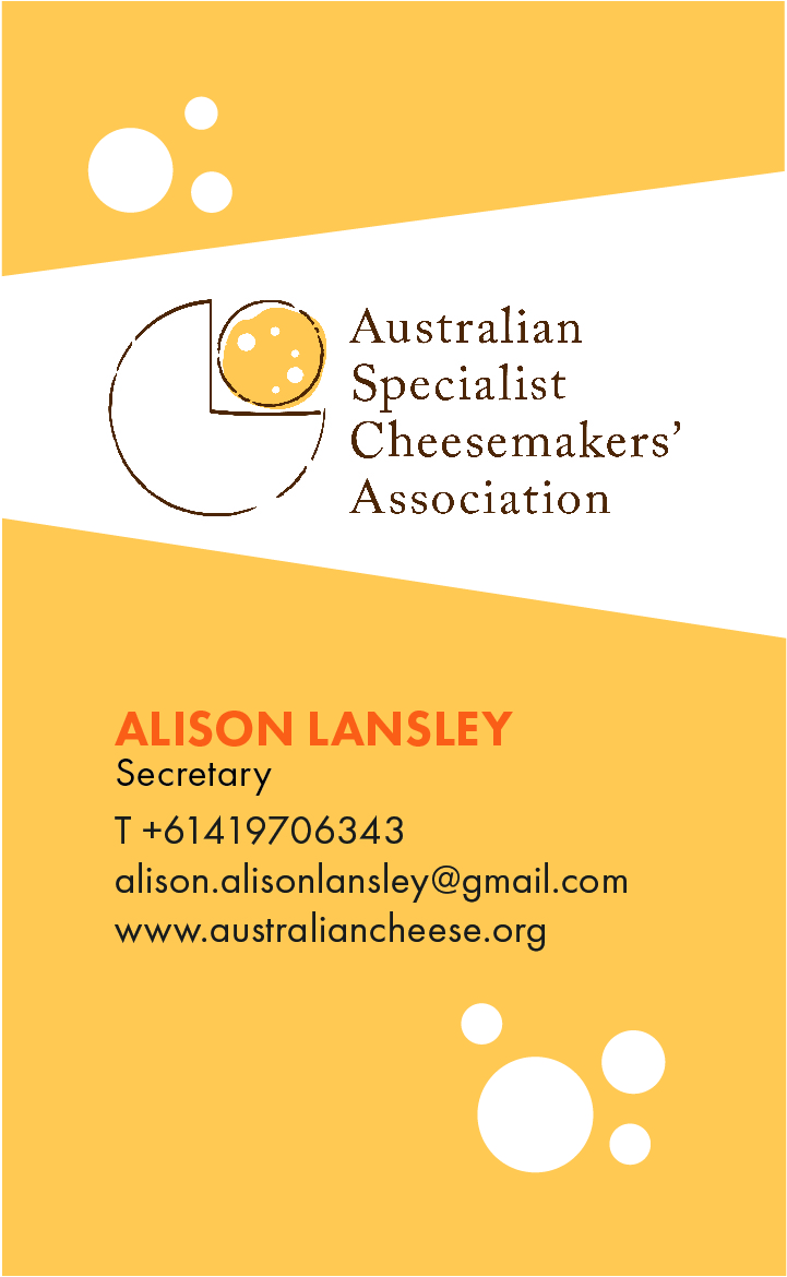 Business Card Design by paintblotch for Australian Specialist Cheesemakers' Association | Design #14314722