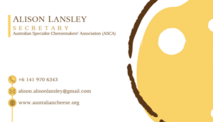 Australian Specialist Cheesemakers' Association needs new business cards | Business Card Design by Ana White