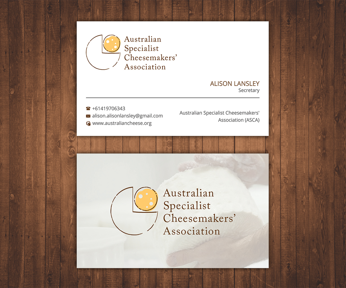 Business Card Design by Stylez Designz for Australian Specialist Cheesemakers' Association | Design #14367783