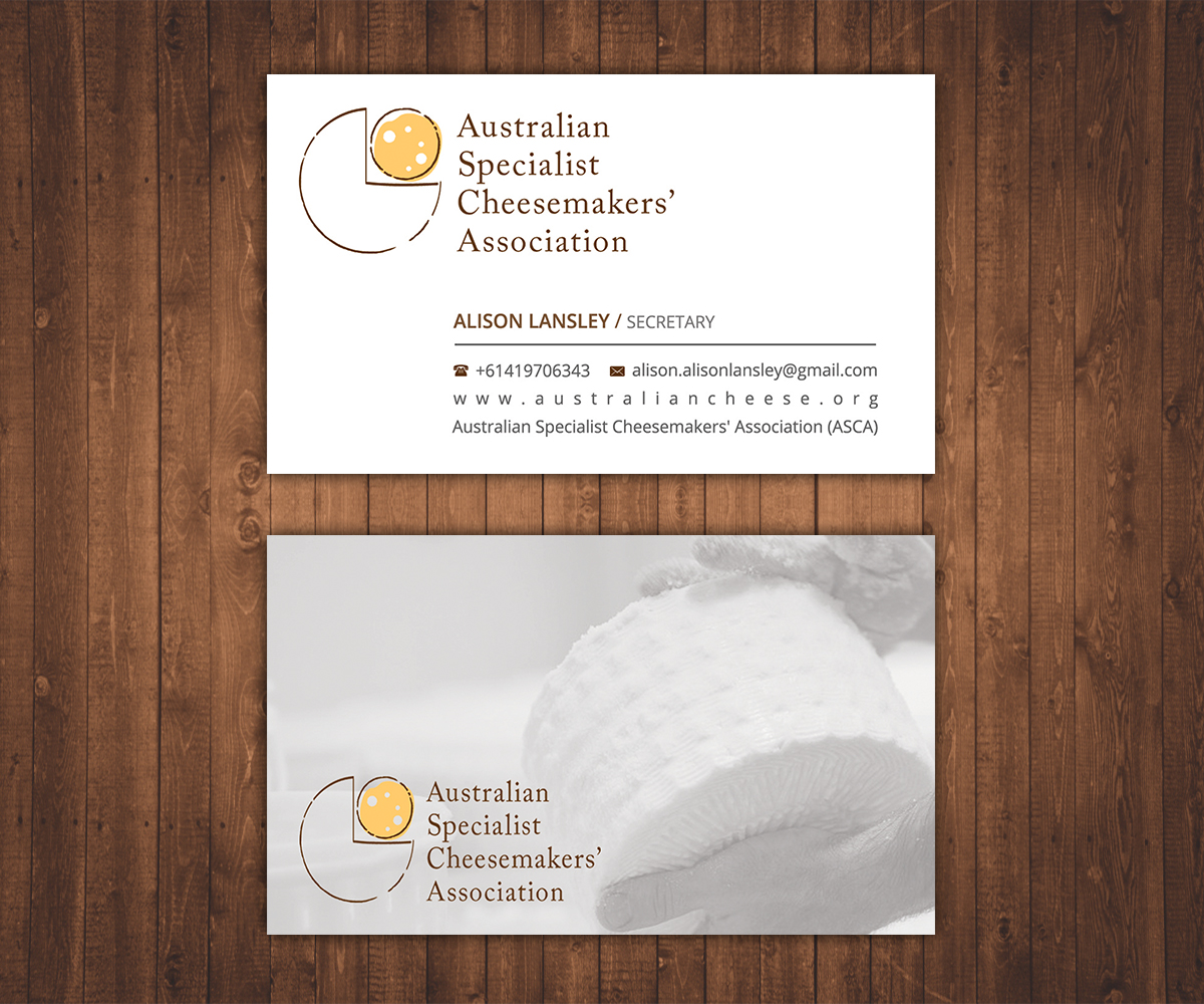 Business Card Design by Stylez Designz for Australian Specialist Cheesemakers' Association | Design #14367784