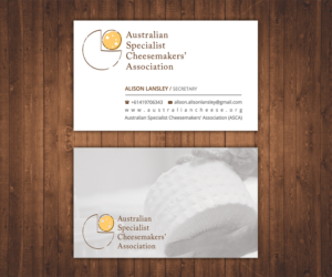 Business Card Design by Stylez Designz for Australian Specialist Cheesemakers' Association | Design: #14367784