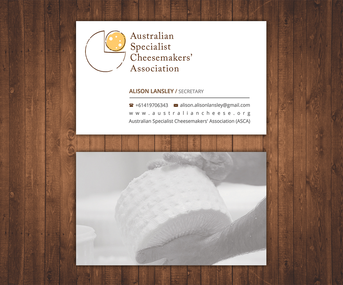 Business Card Design by Stylez Designz for Australian Specialist Cheesemakers' Association | Design #14367785