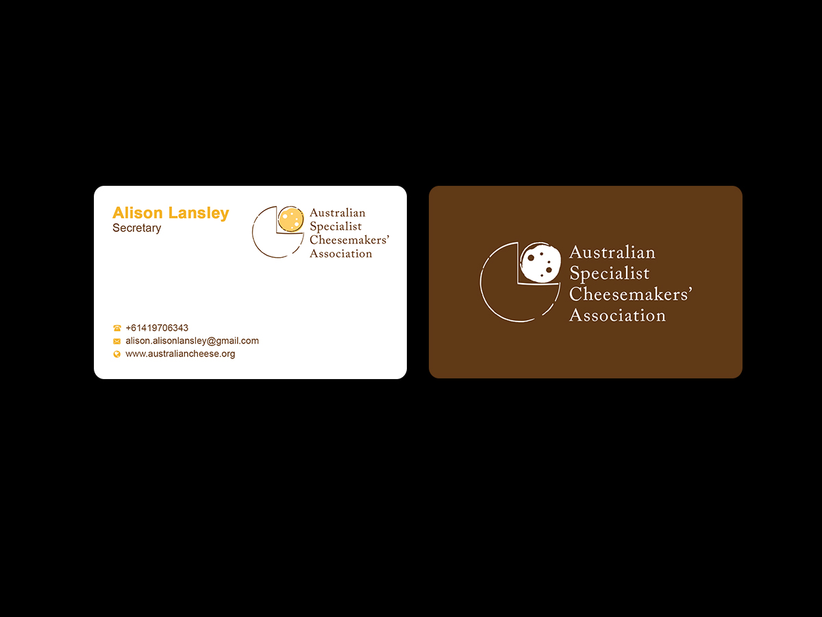 Business Card Design by Creations Box 2015 for Australian Specialist Cheesemakers' Association | Design #14278459
